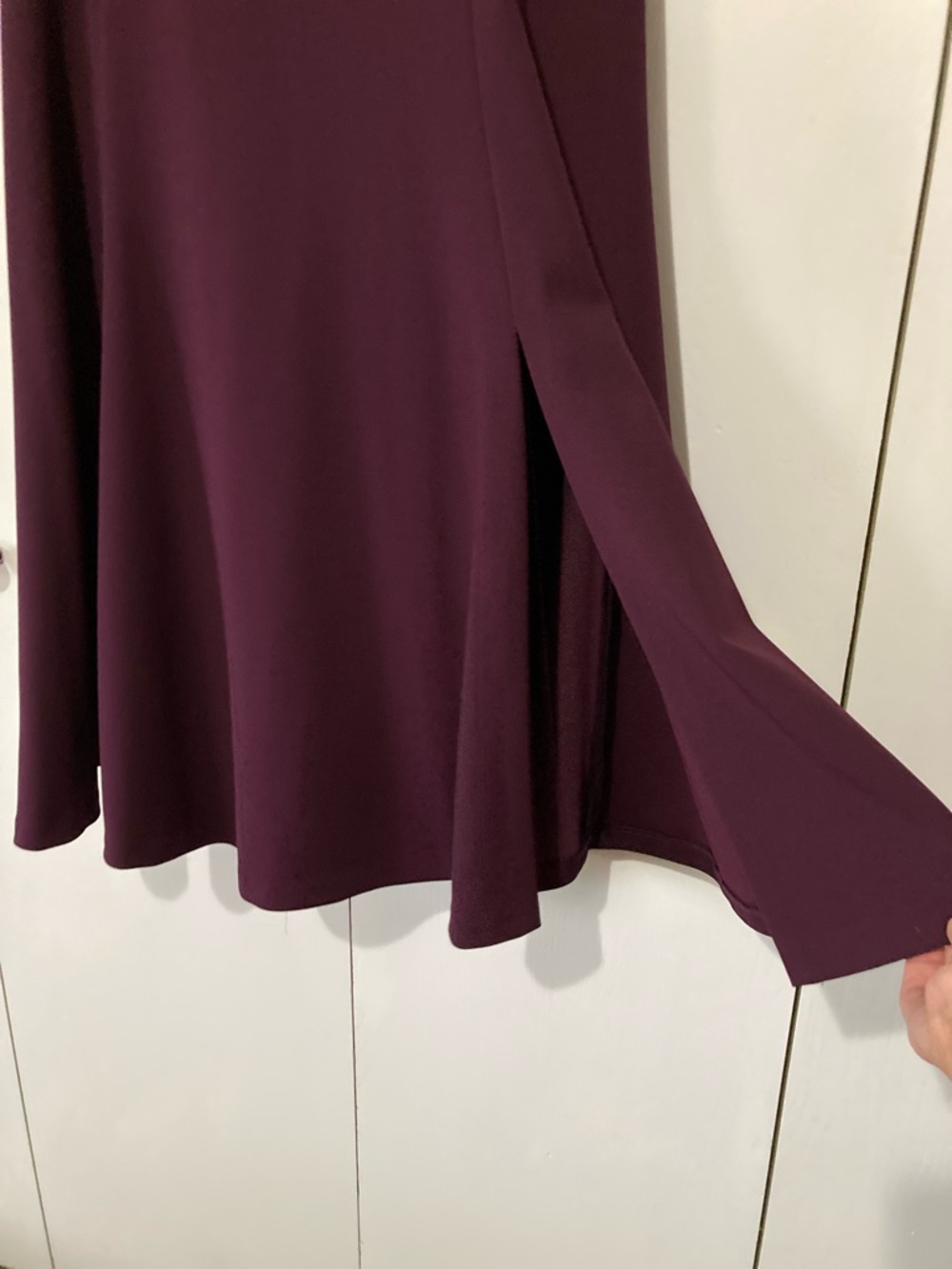 Calvin Klein Size 10 Deep Plum Eggplant Short-Sleeve Fit-and-Flare MIDI Dress - Picture 12 of 15